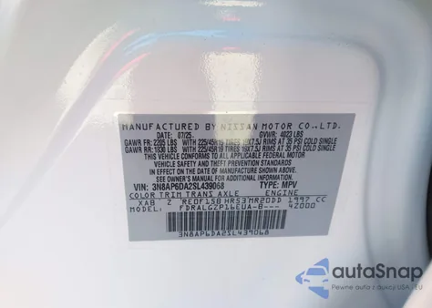 2025 Nissan Kicks Sr Fwd from USA, damaged, VIN 3N8AP6DA2SL439068